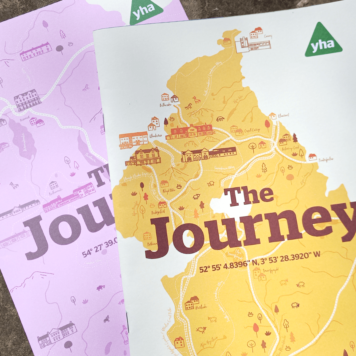 Close-up of a summer and autumn edition showing illustrated map excerpts of National Parks