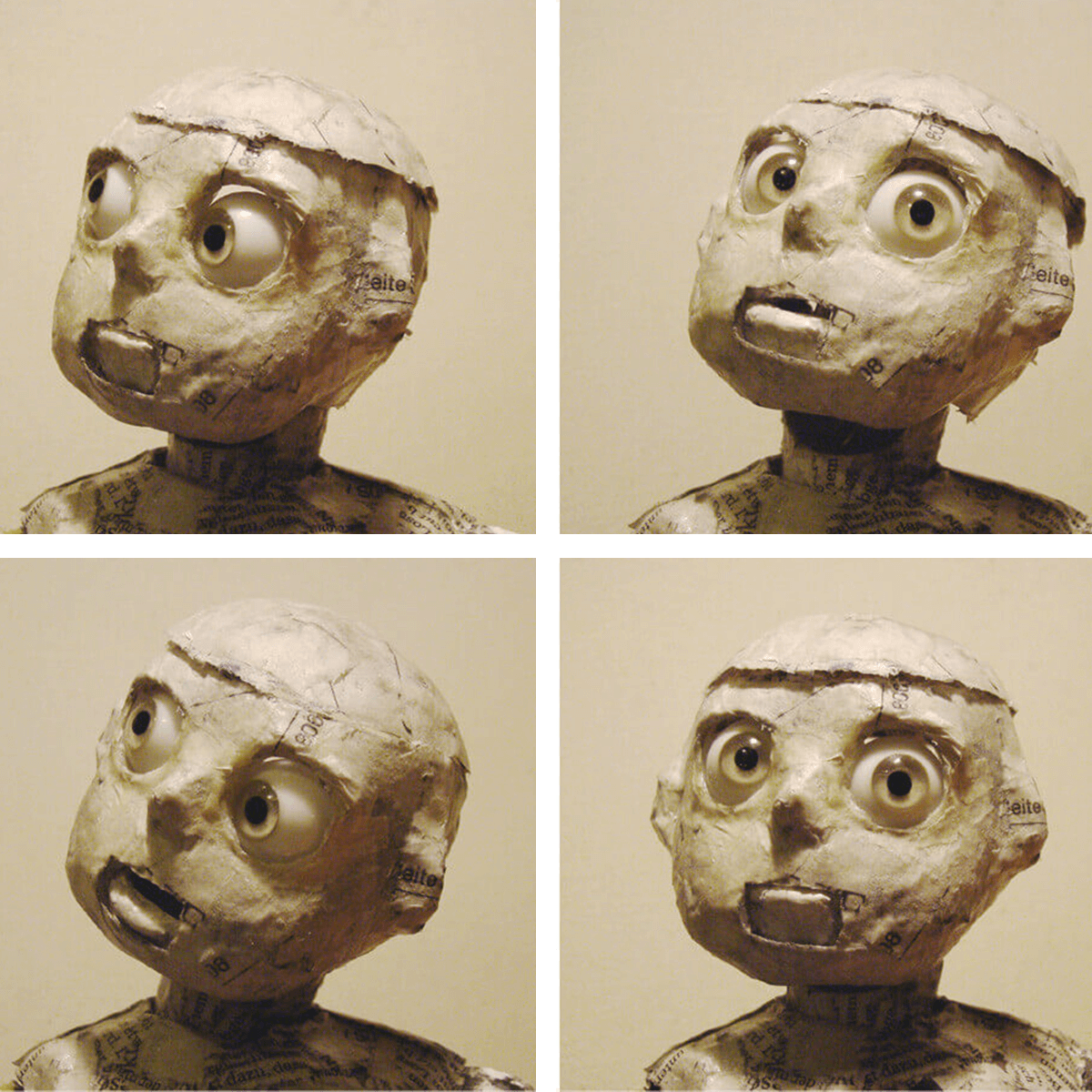 Test shoot of child puppet with variety of expressions